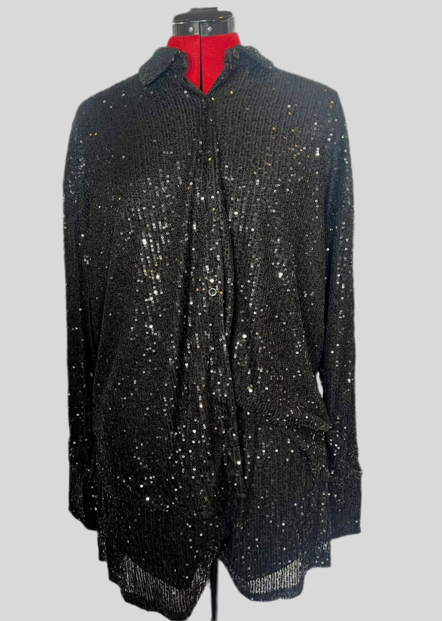 Sequin Button Down Shirt and Short Set