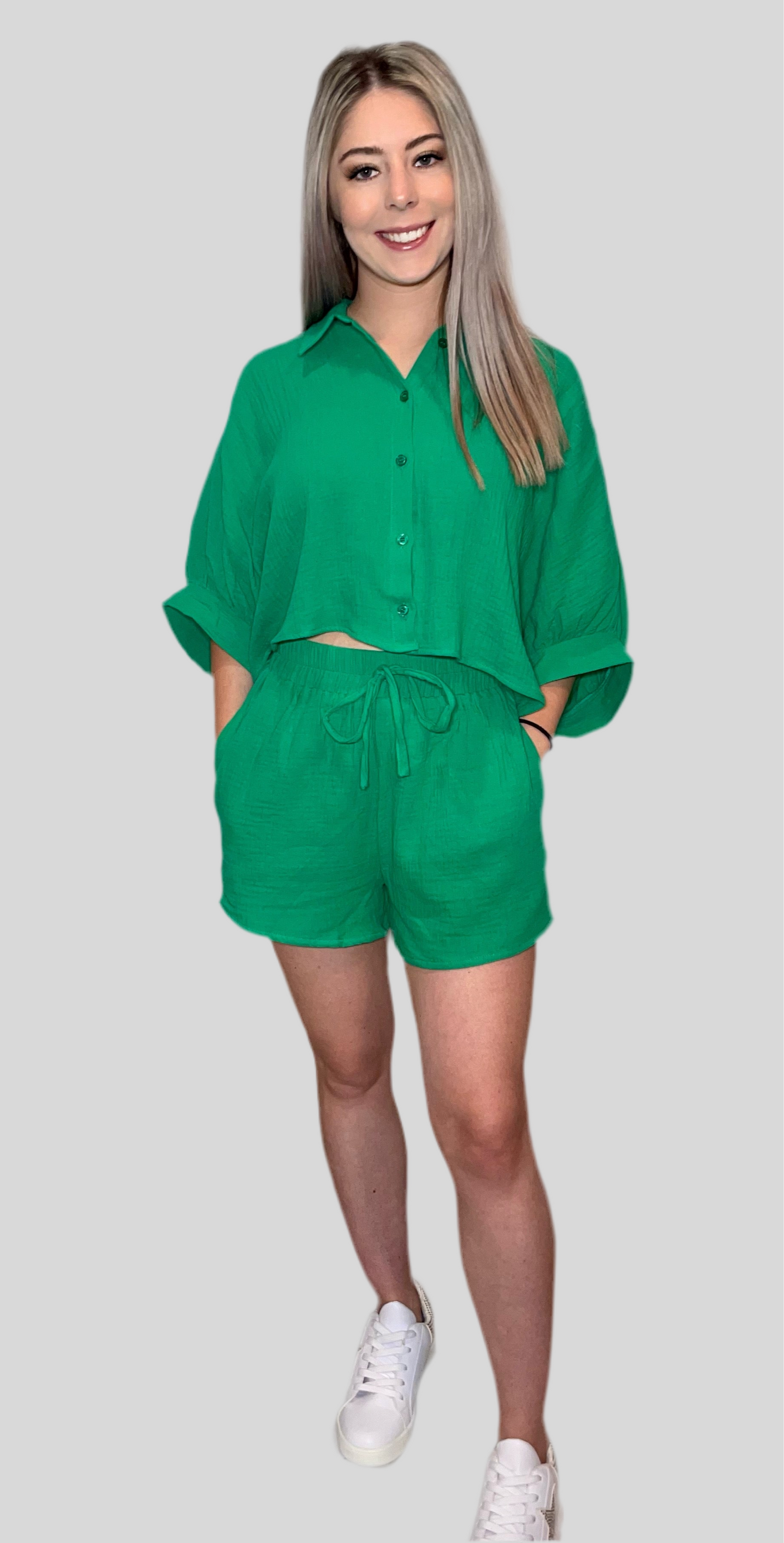 Gauze Shorts With Elastic Waist