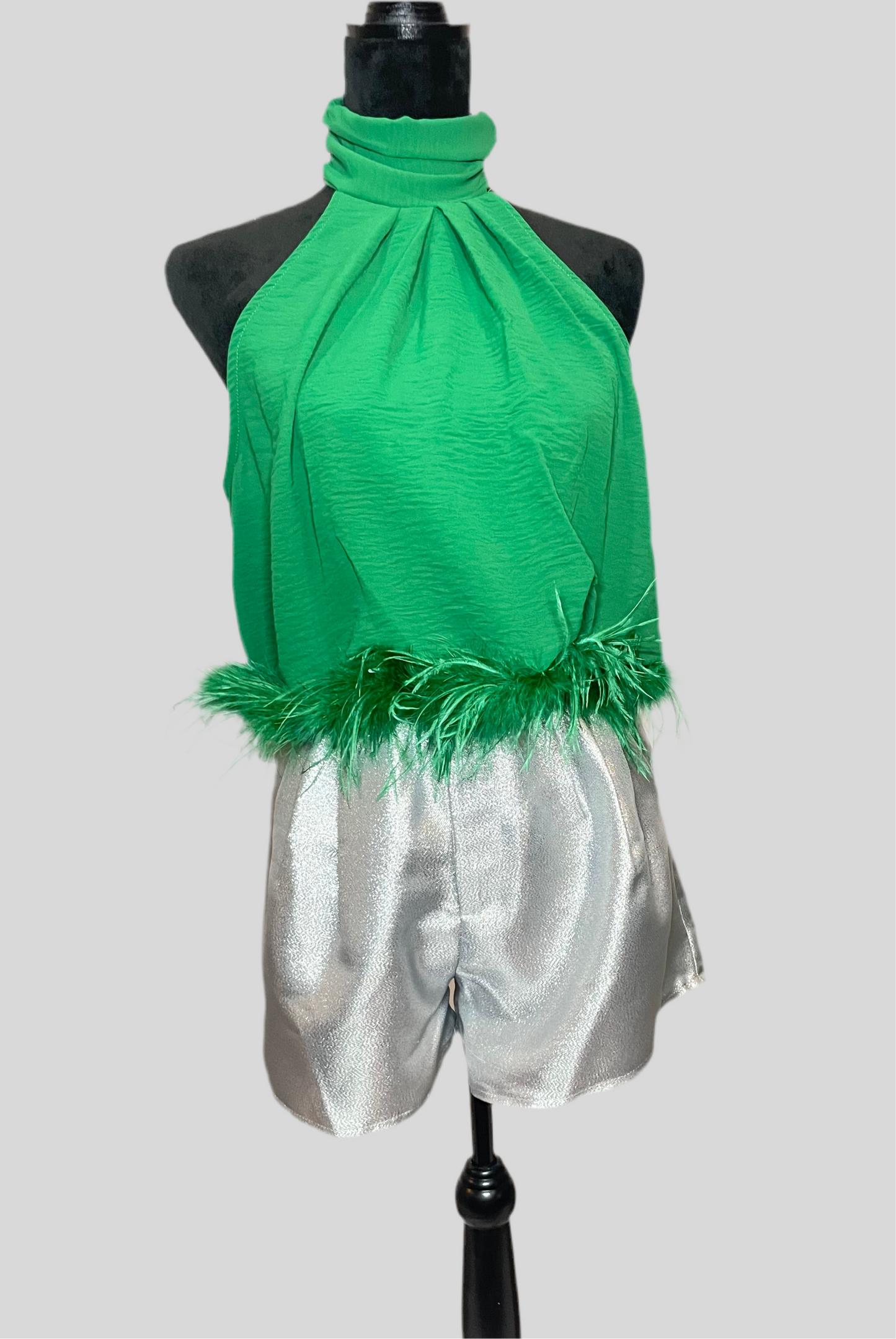 Feather Halter Neck Top