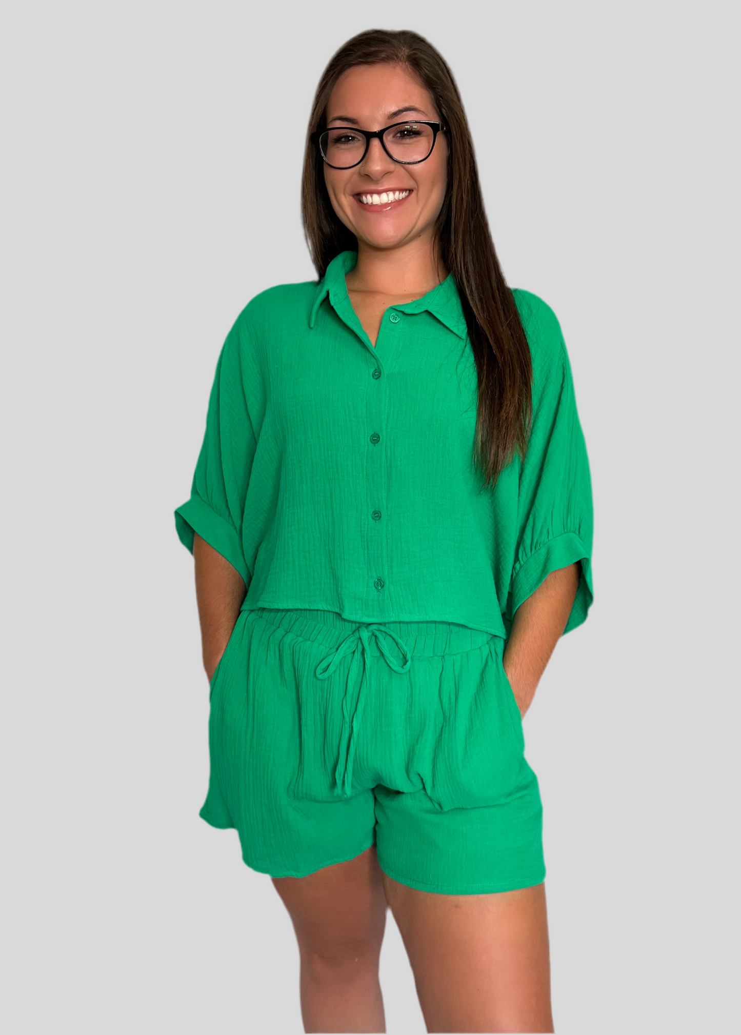 Gauze Shorts With Elastic Waist