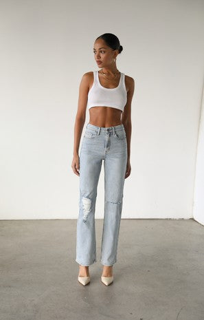 Straight Denim Jeans Comfort Stretch