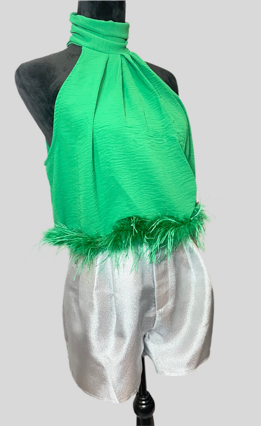 Feather Halter Neck Top