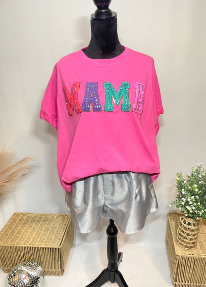 Mother's Day 'Mama'  Rhinestone Embroidery Top