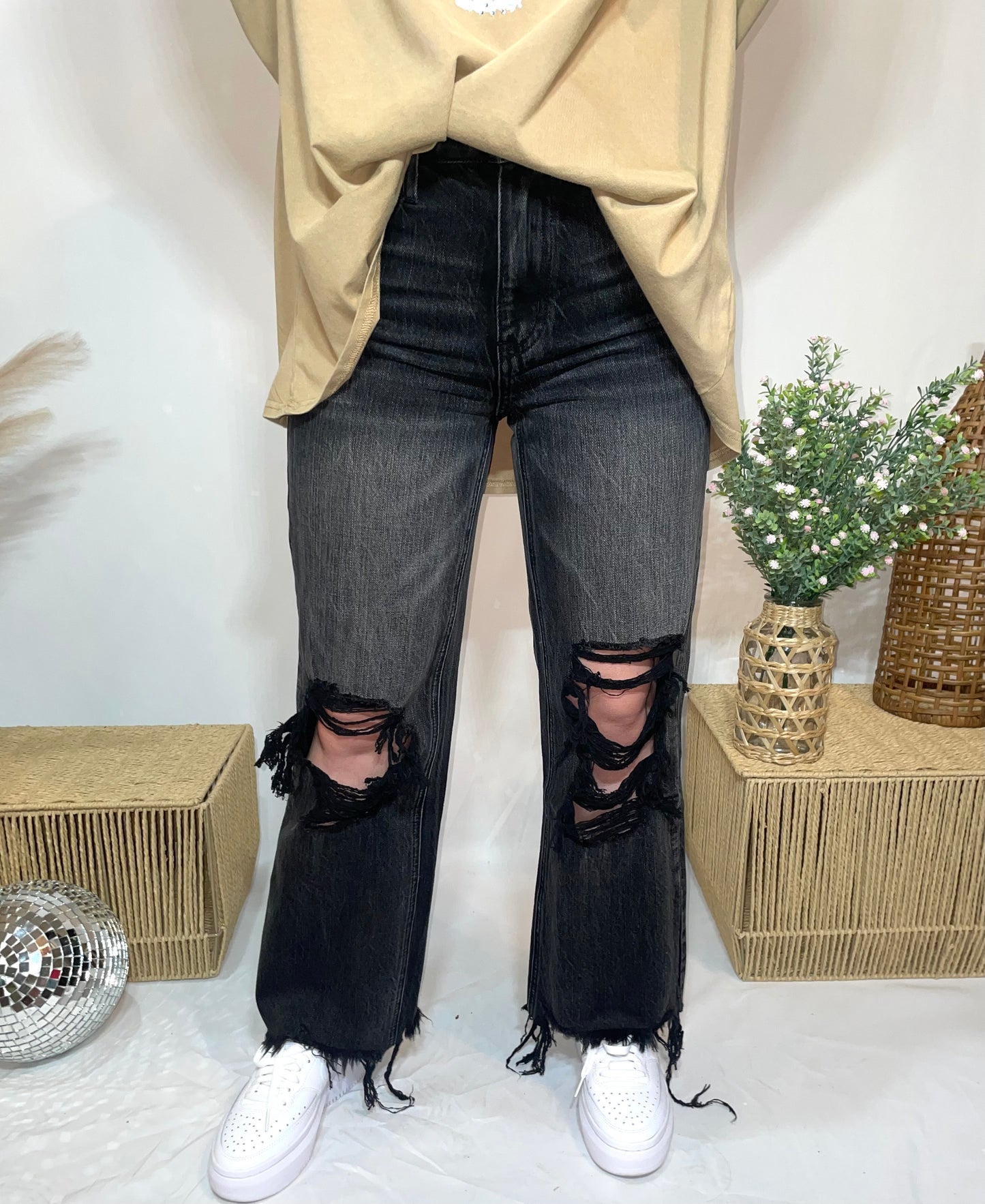 High Rise 90's Vintage Crop Flare Jeans