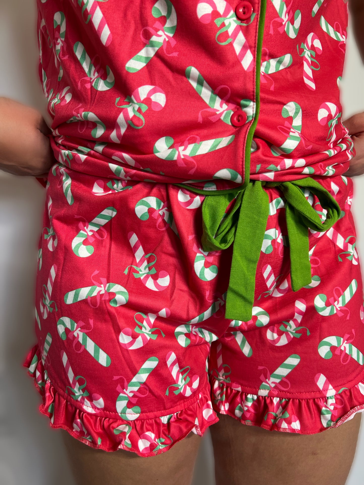 Christmas Candy Cane Print Pajamas