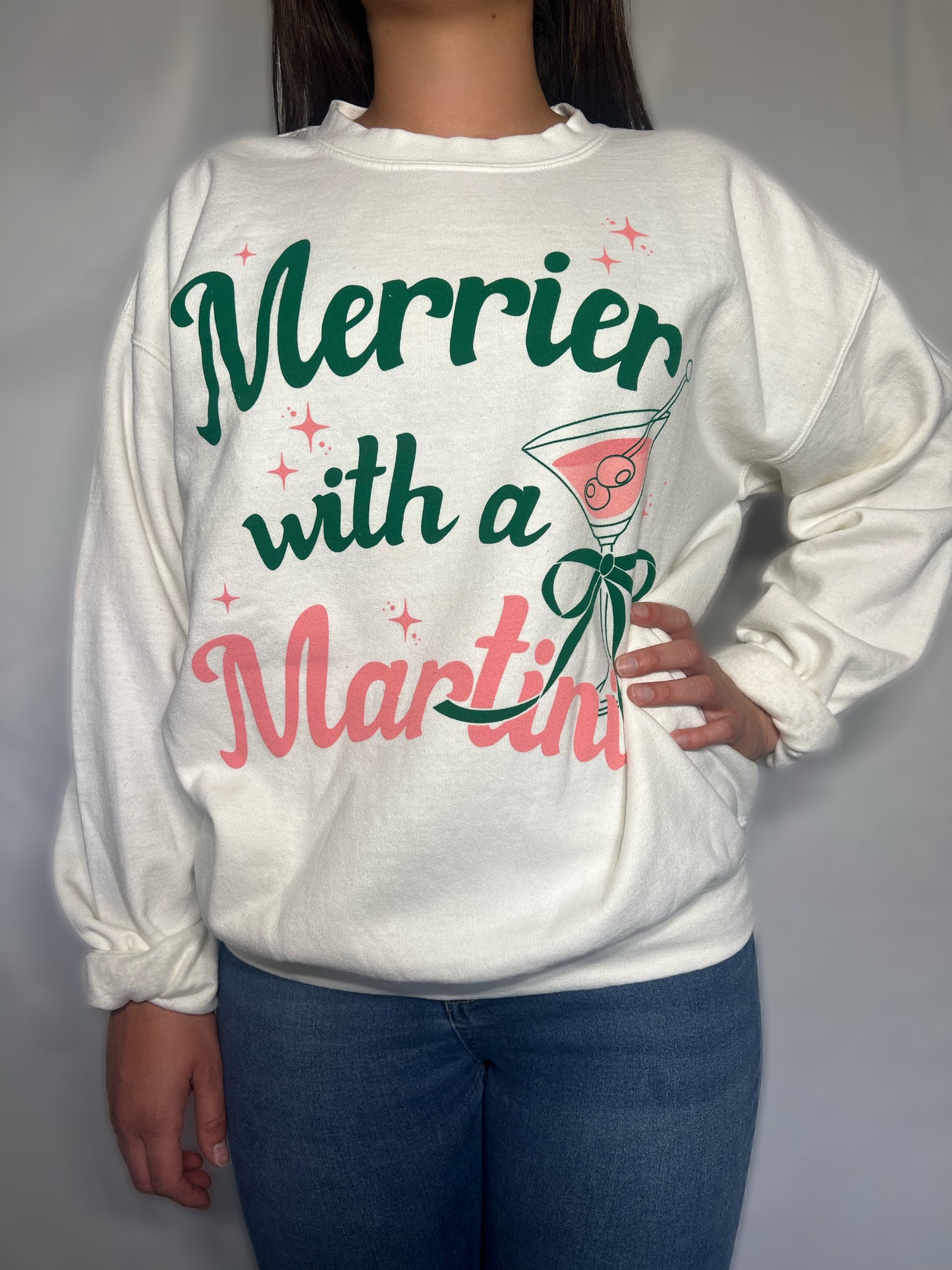 Merrier with a Martini Sweatshirt